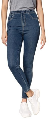 Goldenpoint Donna Leggings Skinny Denim con Vita Elasticata e Tasche Frontali Decorative