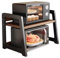 Estante for horno microondas de 2 niveles, estante de gabinete de estilo retro, estante grande for especias, organizador de almacenamiento de escritorio, metal y madera, for despensa, cocina, baño, sa
