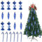 Weihnachtsbaumschmuck 18 Stück Weihnachtsbaum Anhänger,Weihnachtskugeln Zuckerstangen Weihnachten Deko Weihnachtsanhänger mit Kordel für Weihnachtsdekoration(Blau)