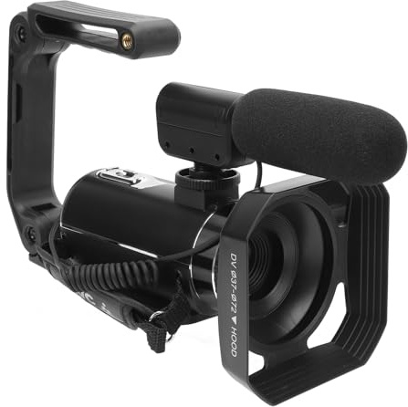 Tonysa 4K Digital Videokamera Camcorder, 56 MP HD WLAN Vlogging Kamera, mit Mikrofonstabilisator, Weitwinkelobjektiv, Integriertem Fülllicht, und 128 GB Speicher