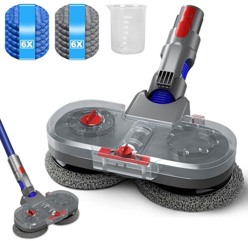ZOBMIO Wischaufsatz für Dyson V7 / V8 / V10 / V11 / V15, Elektrischer Boden mit Abnehmbarem Wassertank und 12 Waschbaren Mopps