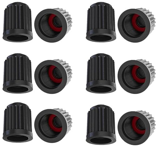 12 Stück Ventilkappen Auto, Universelle Auto Reifen Ventilkappen Reifenventilkappen Autoventil Kappe Ventildecke mit Dichtung Autozubehör für Reifendruck Motorrad Fahrrad