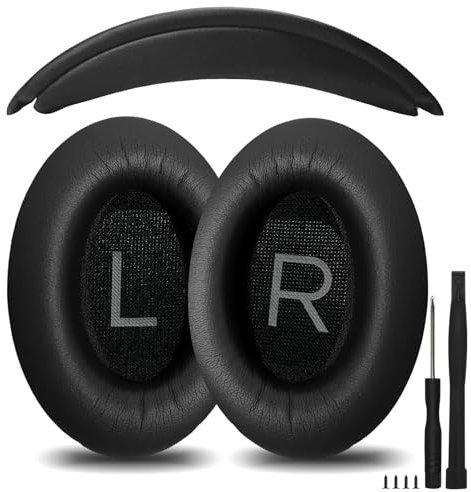 Nullmini Cuscinetti auricolari di ricambio per cuffie Bose QuietComfort 35 45 QC35 QC35ii QC45 cuffie auricolari fascia (nero)