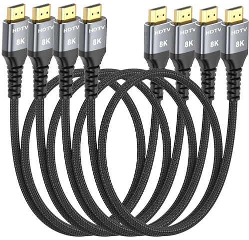 MOSIMLI 8K HDMI Cable 3FT 4-Pack, 48Gbps Ultra High Speed for Neat