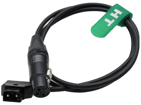 HangTon D-Tap XLR Buchse 3-Pin Adapter Netzkabel für V-Mount Akku auf RED V-Raptor XL, Ranger Kamera XLR Kabel, 100cm