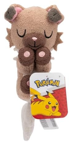 Pokémon Pokemon Plush 12cm Sleeping Rockruff - Brown/White - Official Stuffed Toy for Children 2+ Years