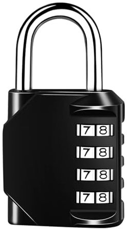 MOXYOY G0018 Combination Padlock 4 Digit Locker for Gym, Black Number Lock for Garage Gate Storage Case Luggage, Small Coded Locks
