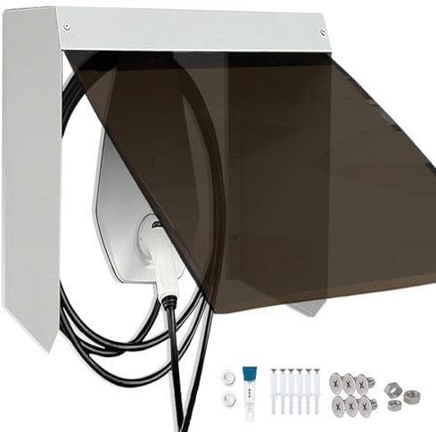 ZYLEDW Ladestation Schutzdeckel, Edelstahl Wandbox Dachschutz Zubehör, Sonnenschutz, Regenschutz, Flip Cover Style, 55 * 50 * 25CM
