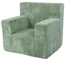 FORTISLINE - Kindersessel 51x47x34cm Oeko-TEX - Spielesessel für Kinder - Kinderzimmer - Sessel aus Schaumstoff - Kuschel-Cord - Viele Muster (Hellgrün)