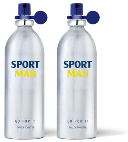 SPORTMAN - Go For It, Colonia Hombre, 2 x 150 ml, Pack 2, Perfume Formato Spray, Eau de Toilette Natural y Masculina, Aroma Cítrico, Fragancia Fresca, Deportiva y de Larga Duración