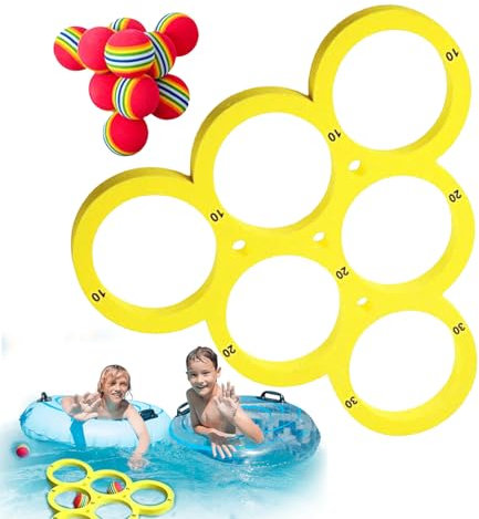 Jeu De Lancer De Balle De Piscine, Jouet PiscineSet, Jeu De Lancer De Balle Flottante De Piscine, Journée D'été Extérieur Je-u De Piscine/Plage/Prairies Fête, Jouets De Sports Nautiques Avec 10 Ball