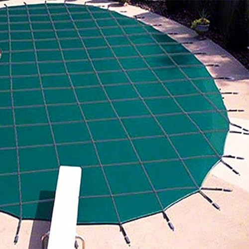 RENLXFI Bâche de Piscine Couvertures De Sécurité pour Piscines Creusées, Couverture d'hiver Ronde Personnalisable pour Piscines 1 2 3 4 5 6 7 8 9 10 M, Anti-poussière(Green,Dia 33ft/10m)