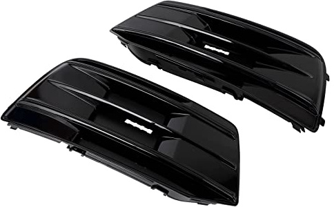 Artudatech Griglia paraurti Anteriore 2PCS Bezel Insert Adatto per Audi Q5 2018-2022 Gloss Black (No Logo)