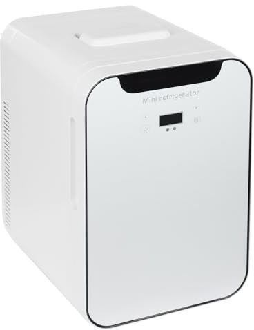 PromiseFly Mini-Kühlschrank 16L 12V/220V Multifunktional Minibar mit LED-Digitalanzeige Kühlbox Klein Getränkekühlschrank für Wohnungen, Schlafzimmer, Wohnzimmer, Büros und Schlafsäle
