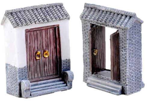 Miniatur Hoftürornament 4 Stück aus Kunstharz mit Ziegelstein Design
