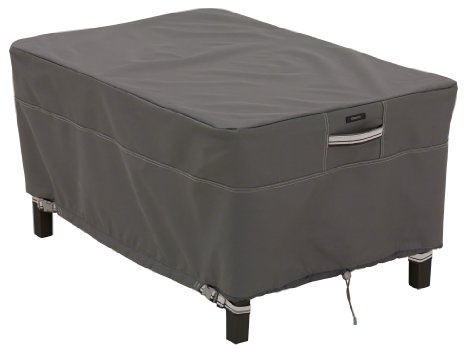 Classic Accessories Ravenna Hochwertige Möbelabdeckung für rechteckige Gartenottomane/Sitzhocker – S