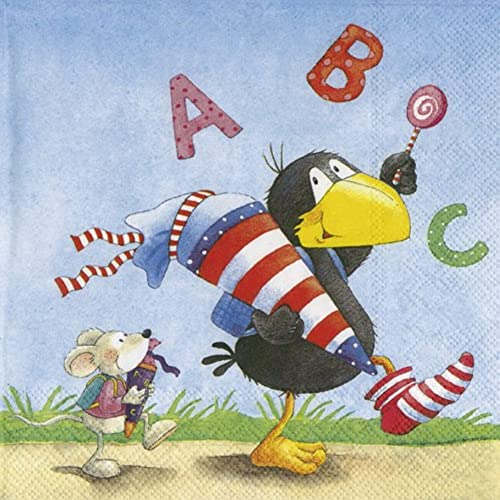 FVLFIL Rabe Socke ABC - Servietten 20Stück, Ihr, Rickert-online