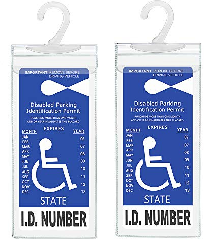 Tbuymax Lot de 2 Porte-Badges pour Personnes handicapées Ultra Transparents avec Grand Crochet