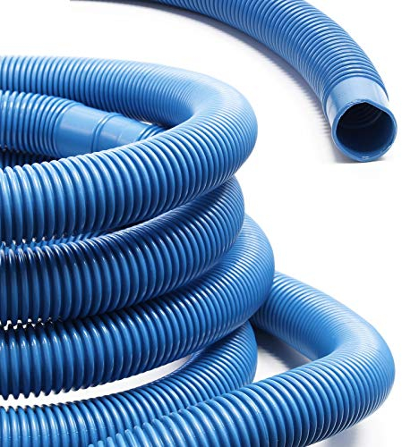 Wiltec Manguera de piscina 12 m ⌀32 mm 165 g/m azul con manguitos, manguera de bomba para piscinas, tubo de aspiración, manguera solar