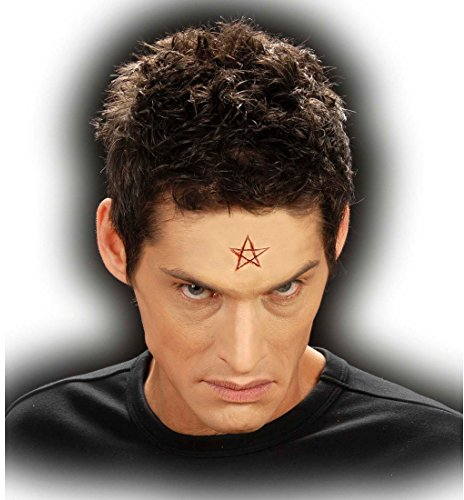 Pentagramm Brandzeichen Effekt Schminke mit Kleber F/X Applikation Satan Dämon Symbol Latexapplikation Horror Make Up Theaterschminke Halloween Profischminke