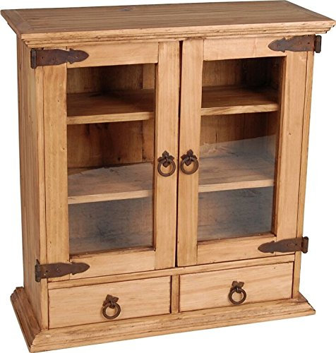 MiaMöbel Hängeschrank Mexico Möbel 63x65x25 cm Landhausstil Massivholz Pinie Honig