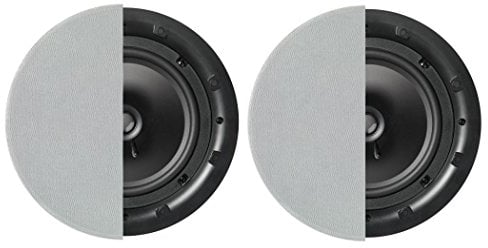 Q Acoustics Q Install QI80C Professional 8 In Ceiling Speakers (Pair) (Round Grille) black