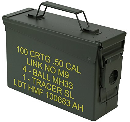 HMF 70010 Munitionskiste, US Ammo Box, Metallkiste, 27,5 x 17,5 x 9,5 cm, grün