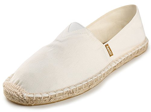 Kentti Hombre Clásico Denim Lona Alpargatas Blanco 43 EU