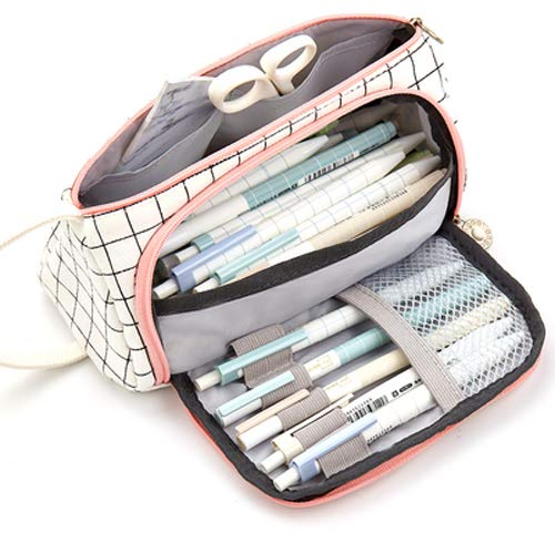 Kaxich Federmäppchen Große Kapazität Federtasche Leinwand Federmappe Kosmetiktasche Stiftemäppchen mit Reißverschluss Bleistift Tasche Stationery Griffelmappe für Mädchen Jungen
