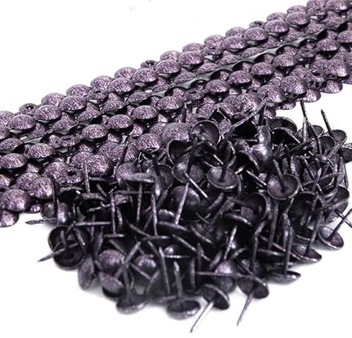 10 bandes de clous tapissier + 200 clous - Lentille Fer - Améthyste - Ø9,5mm - Clous tapissier en bande