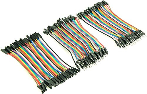 Paradisetronic.com: 3 connettori Dupont/cavi jumper a 40 poli, presa femmina, maschio, maschio, 10 cm ciascuno (confezione da 3)