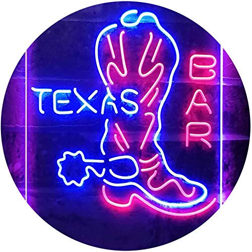 ADVPRO Texas Bar Cowboys Boots Dual Color LED Neon Sign Red & Blue 300 x 400mm st6s34-i3284-rb