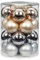 MAGIC Weihnachtskugeln Glas 6cm 20 STK. Christbaumkugeln Farbe: Glowing Mountains (grau/beige/Glanz/matt)