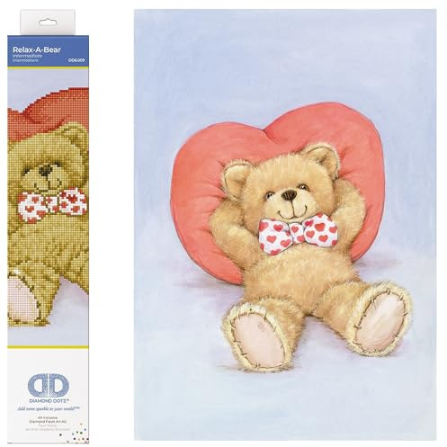 DIAMOND DOTZ Diamond Painting Kit: Relax a Bear | Full Coverage Design, Sparkling Faceted Finish, Relaxing Hobby Project, Vibrant Wall Decor, Fun for Beginners, Ready to Frame