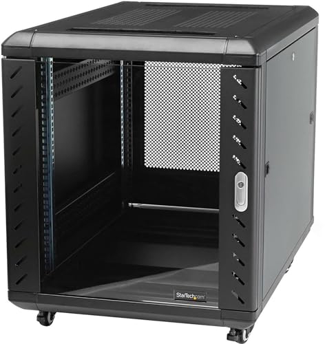 StarTech.com 4-Post 15U Server Rack Cabinet, 19 Data Rack Cabinet for IT / Network Equipment, with Adjustable Mounting Rails