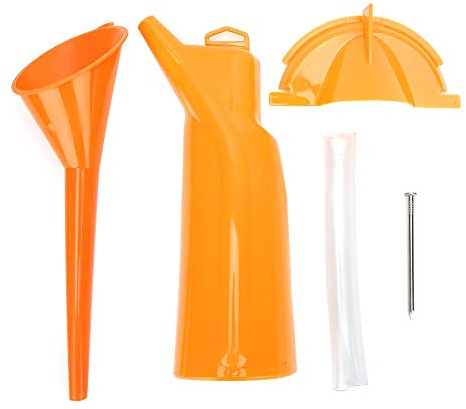 Trichter Ölwechsel Werkzeug Trichter Kit, Motorrad Ölfilter Trichter Kit Tropffreie Trichter Ölfüllung(Orange)