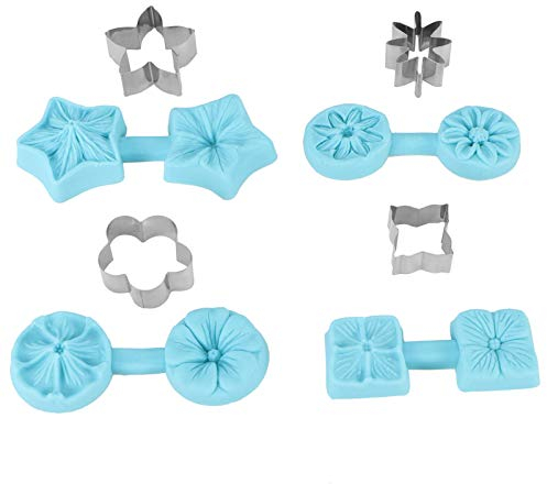 4 Juegos de cortadores de galletas, 4 Tipos de marcos de moldes de silicona para flores, moldes para fondant, cortadores de moldes para hacer galletas de chocolate, galletas, pan para bodas