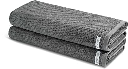 Ross - 2 teiliges Frottier-Set - Selection Bio-Baumwolle (2 X Duschtuch im Set) - 540 g/m2 - Baumwolle - Frottee - saugstark - weich und flauschig - Schiefer