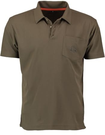 OS Trachten Herren Poloshirt Kurzarm Jagdshirt mit Polokragen Falbo, Größe:M, Farbe:dunkelgrün