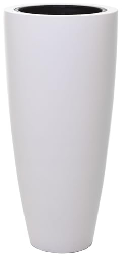 VIVANNO Pflanzkübel Pflanzgefäß Blumenkübel Fiberglas City Weiß matt - 80x37