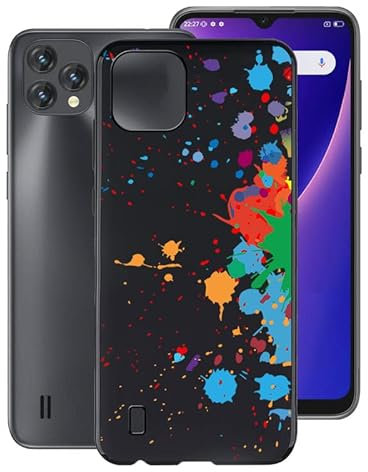 Coque pour Oscal C60, WXPPJ Etui Housse Bumper Noir Silicone TPU Case Ultra Mince Souple de Protection Cover pour Oscal C60 (6,00) - Graffiti