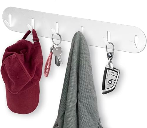 Echehi Polyvalents Sans Perçage Porte Clef Mural en Métal Auto-Adhésifs, Patères, Patere Salle de Bain, Crochets de Cuisine, Parfaits pour Ranger les Objets Derrière la Porte