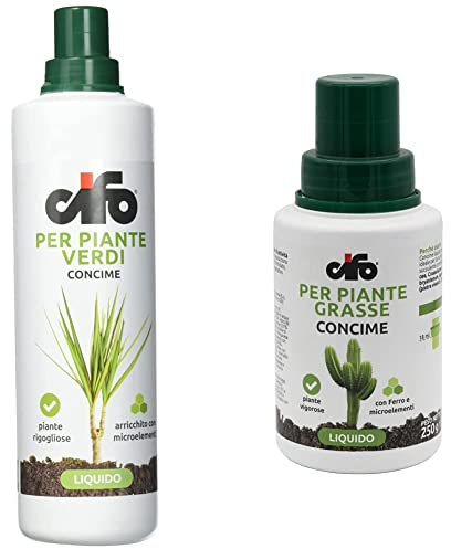 Cifo Concime liquido per Piante Verdi 1 lt & Concime Liquido piante grasse 200 ml
