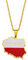 Polska Map Flag Pendant Necklaces – Maps of Poland Country Charm Pendant Jewelry Ethnische Schlüsselbeinkette Für Damen Herren Patriotische Pulloverkette Halsketten Geschenke, Gold, 45 cm