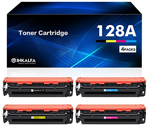 4er-Pack 128A CE320A Multipack Toner Kompatibel für HP 128A Schwarz CE320A CE321A CE322A CE323A Laserjet Pro CM1415fn Color MFP CP1525 CP1525nw CP1525n CM1415 CM1415fnw Schwarz Cyan Magenta Gelb