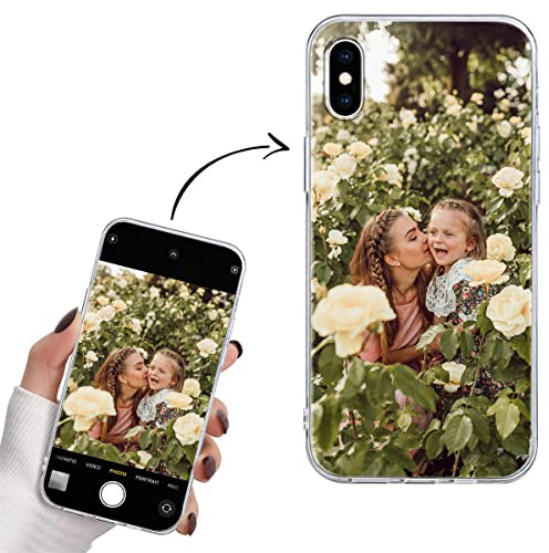 Yoedge Personalisierte Handyhülle für Apple iPhone XS Max Hülle Selbst Gestalten Eigenem Foto Bild Text Personalisiert Case Individuelle Geschenk Schutzhülle Transparent Cover für iPhone XS Max 6,5