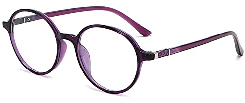 VEVESMUNDO Blaulichtfilter Lesebrille Runde Retro Groß Damen Herren Anti Blaulicht Lesehilf Sehhilfe Brille +1.0,+1.5,+2.0,+2.5,+3.0,+3.5,+4.0 (1 Stück Lila Lesebrille, +2.0)