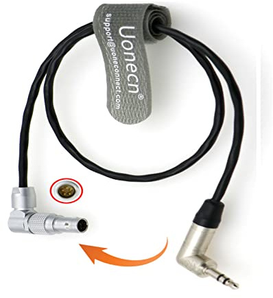Uonecn Timecode Kabel 3.5mm TRS Tentacle Sync Adapter auf gedrehten 0B 5 Pin Stecker für ARRI Alexa Soundgeräte 45cm(3.5mm→5 Pin)