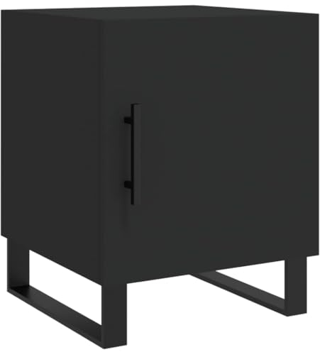vidaXL Nachttisch, Nachtschrank mit viel Stauraum, Kommode für Schlafzimmer, Nachttischschrank Beistelltisch Aufbewahrung Nachtkästchen, Schwarz Holzwerkstoff