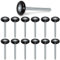 Swpeet 12PCS 1.8inch noir silencieux rouleau de porte de garage roue de porte en nylon remplacement rouleau de garage, double cage renforcée, étanchéité 6200zz roulement à billes tige de 4 pouces